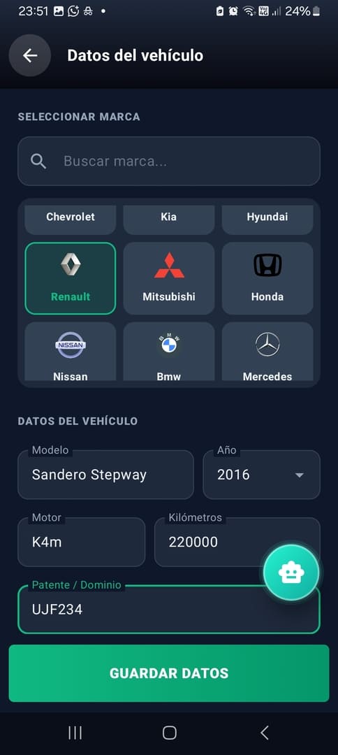 Historial de reportes guardados
