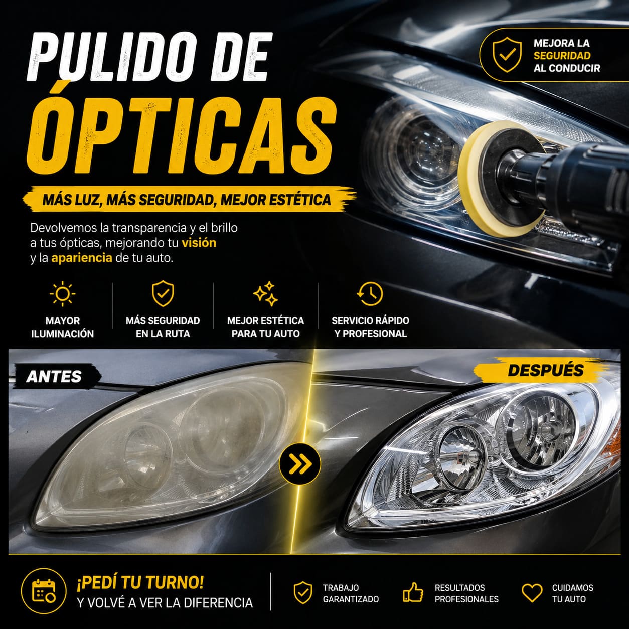 Pulido de ópticas antes y después